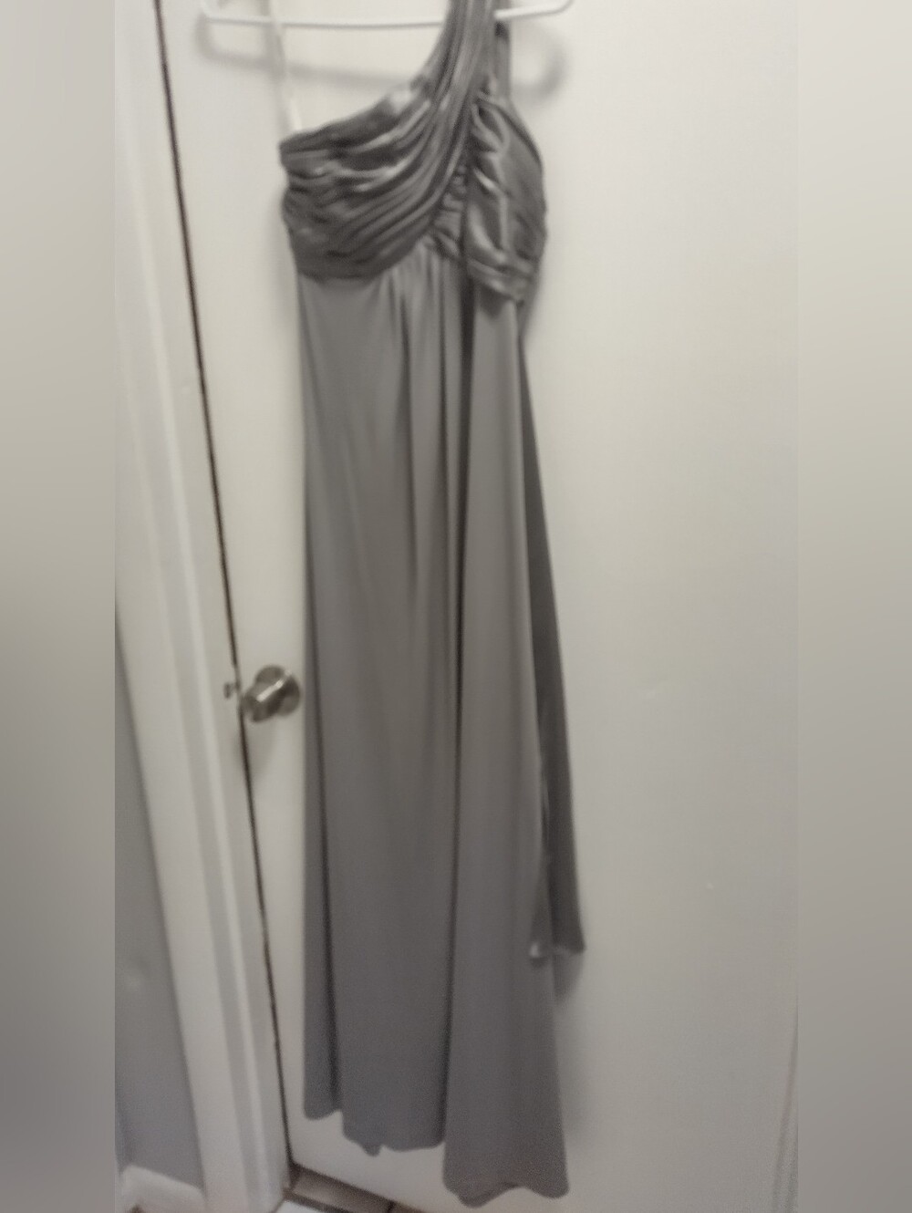 One-Shoulder Gray Evening Dress New With Tag size 2